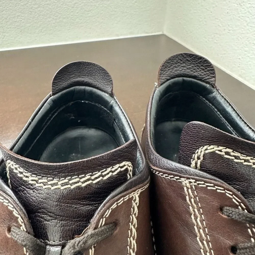 Tod's Oxford Driving Loafer Shoes Lace Up Brown City Men's Size EU 38 US 6.5
